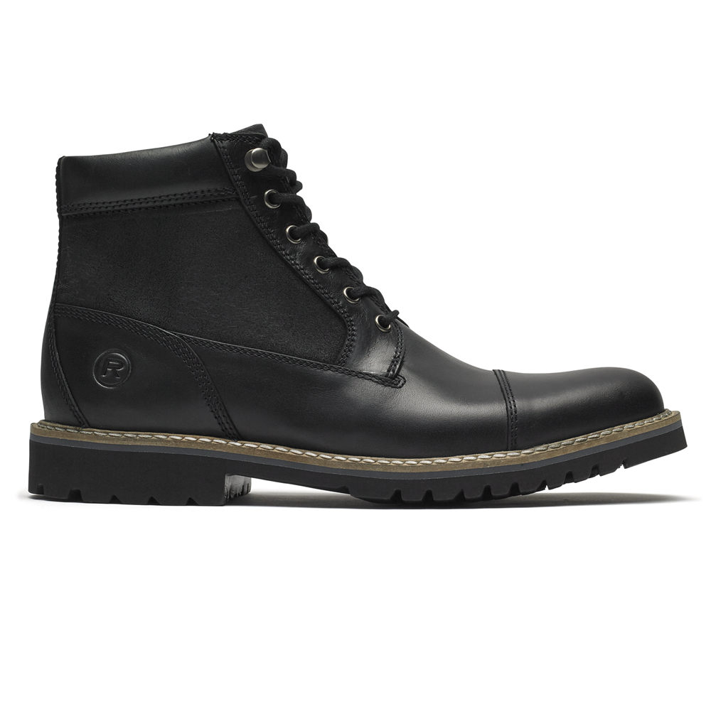 Rockport Singapore Mens Boots - Marshall Rugged Inside Zip Black - YU6301857